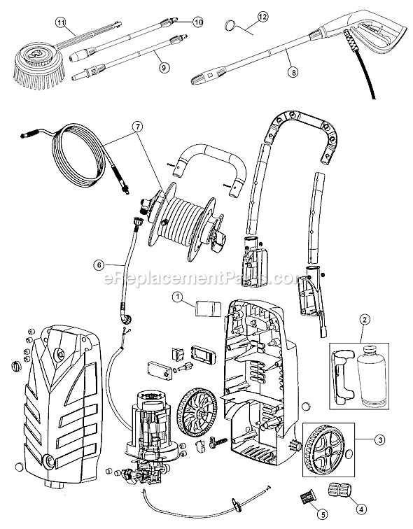 Page A Diagram and Parts List for ND40015  Dirt Devil Pressure Washer